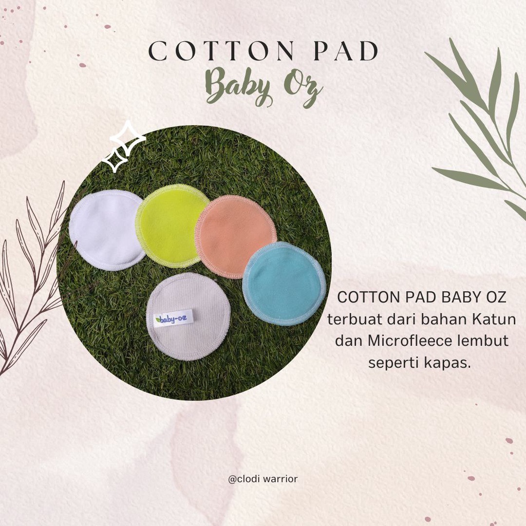 Cotton pads BABY OZ Kain pengganti kapas cotton ball ramah lingkungan  (minimum order 4 pcs)