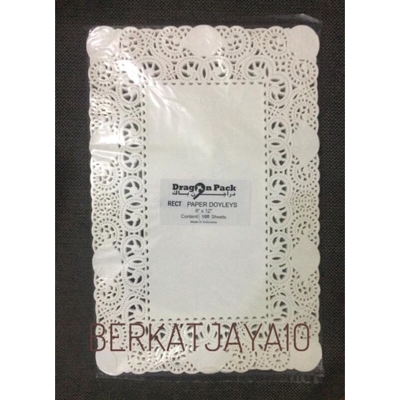 Paper Doilies Rectangular 8&quot;x12&quot; isi 100pcs Kertas Doyleys 20x30cm