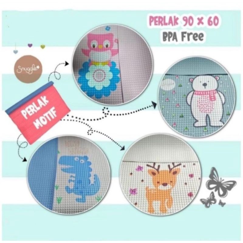 Perlak bayi motif snuggle perlak karet bpa free