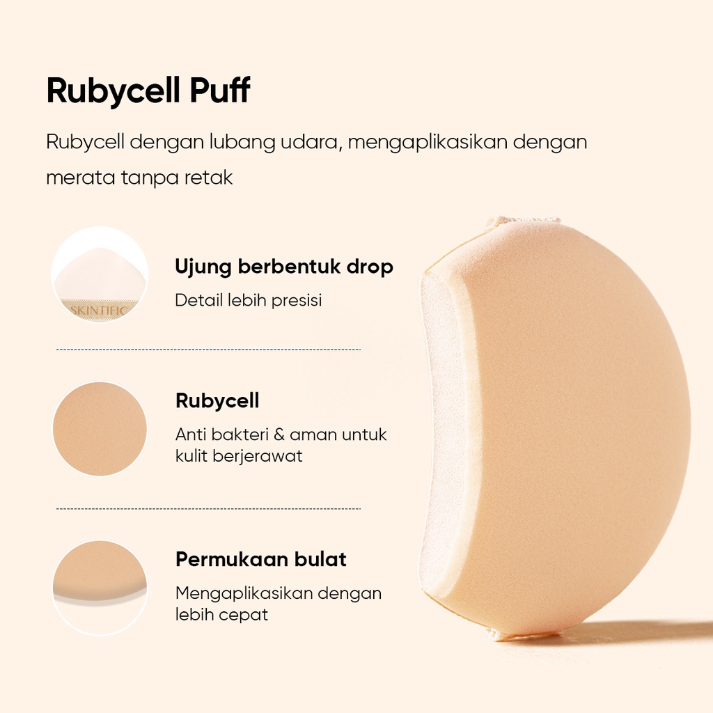 SKINTIFIC Refill Cover All Perfect Air Cushion High Coverage Poreless &amp; Flawless Foundation Hasil Akhir Sempurna - Refill Beige