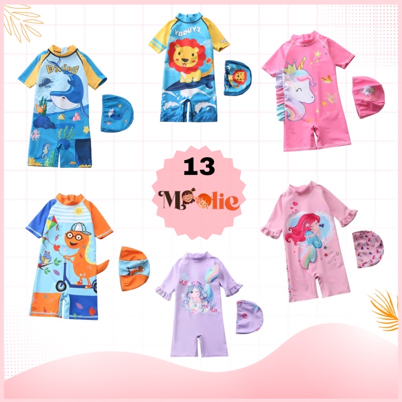 MO8 Moolie Baju Renang Anak Perempuan/ Baju Renang Anak Laki-Laki/ Baju Renang Swimsuit Anak