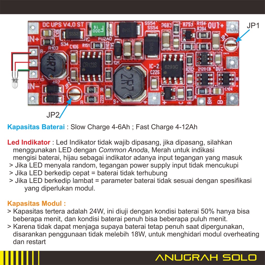 DC UPS MODUL 9V 12V 15V 24W 30W