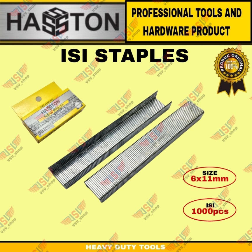 Hasston Isi staples tembak 6MM Isi gun tacker Isi staples jok 6mm