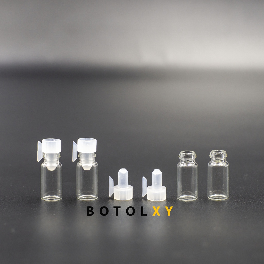 Vial 0,5ml Botol Lidi Tester Sample Parfum Kaca Stik Oles Mini - Putih