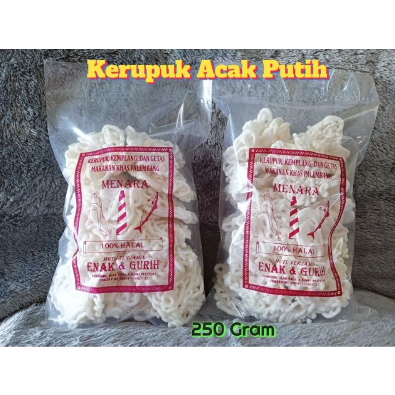 

KERUPUK ACAK PUTIH SUPER / 250 GRAM / KERUPUK KEMPLANG PALEMBANG