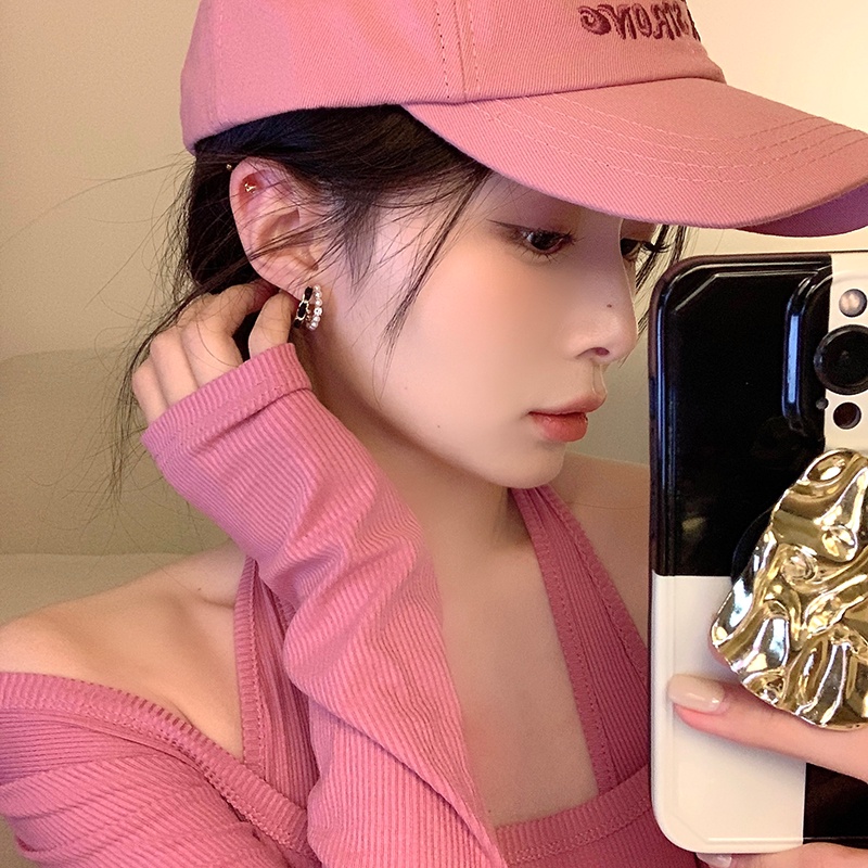 Anting Mutiara Kristal Fashion Untuk Wanita Hypoallergenic Mewah Hoop Earring Perhiasan Aksesoris