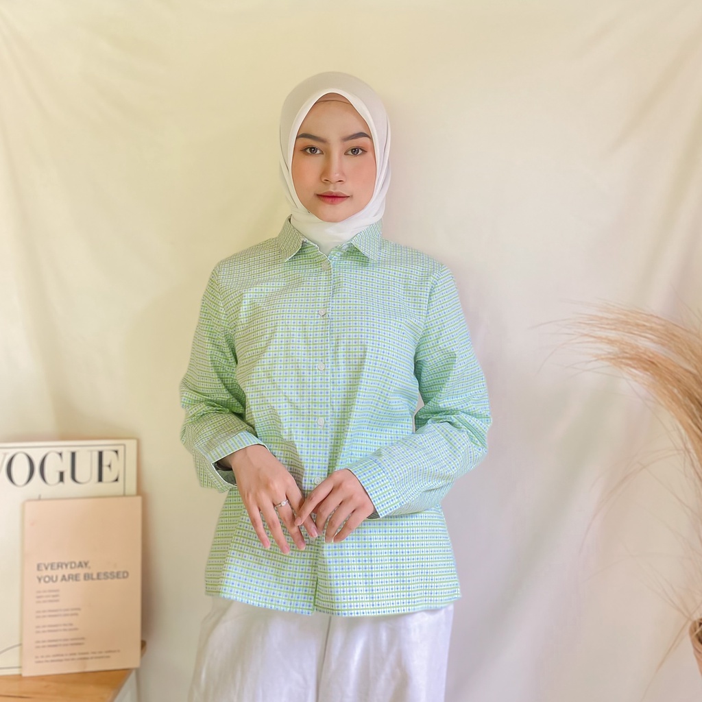 Kemeja casual wanita / kemeja motif kotak kotak / kemeja wanita /kemeja santai