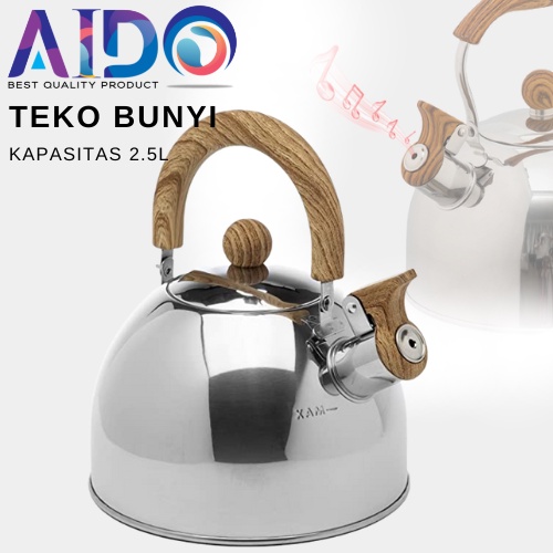 Teko Bunyi 2.5 Liter/Teko Pemanas Air /WHISTLING KETTLE FULL STAINLESS/ Teko siul 8025