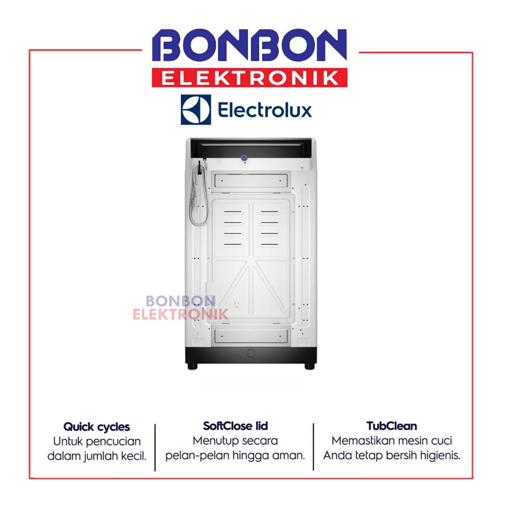 Electrolux Mesin Cuci Top Loading 9 kg EWT9078K6WA / EWT 9078K6WA