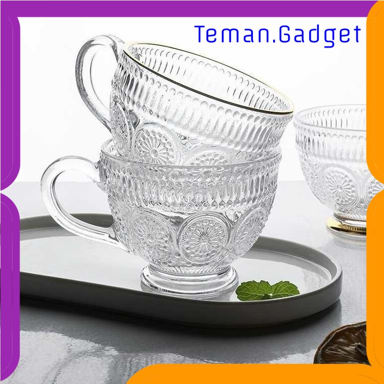 TG - DPR Taiyanghua Gelas Cangkir Minum Sun Flower Retro Pattern 325ml - C1