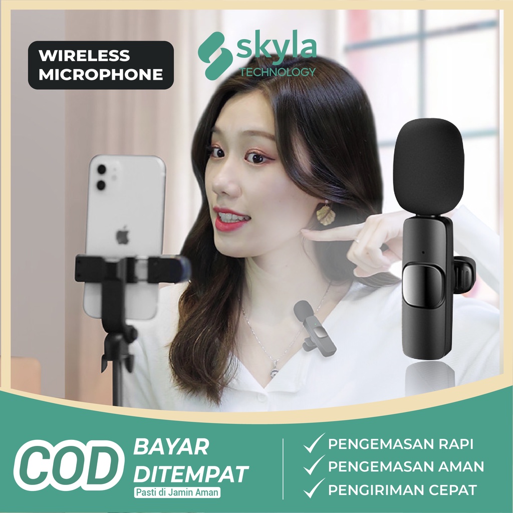 Jual Microphone Mic Clip On Wireless USB PC Laptop Zoom inar Podcast