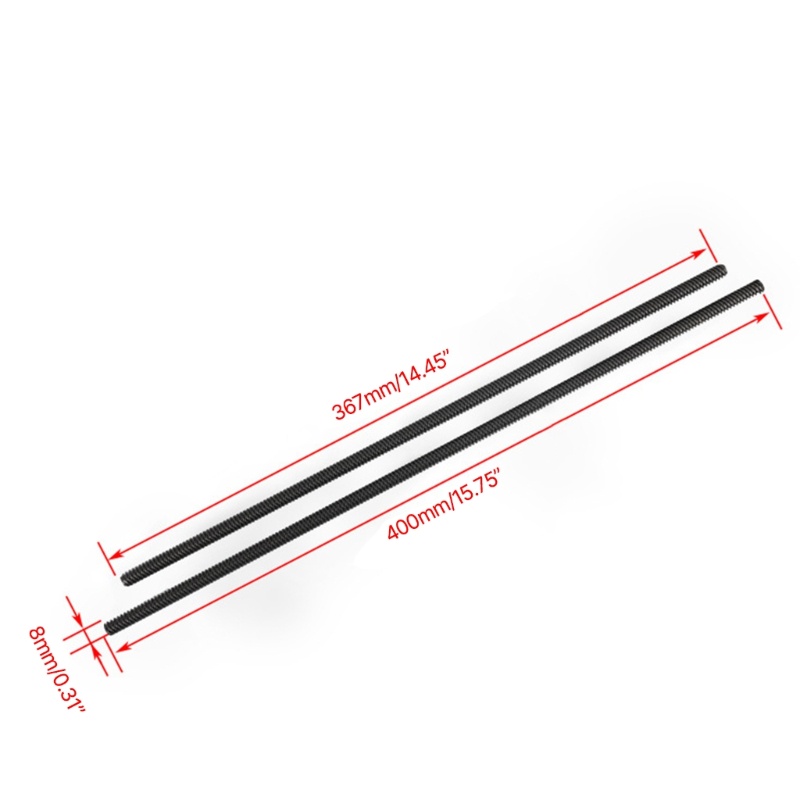 Zzz 3D Printer Parts T8 PTFE Teflont Lead Screw Lead 2mm/8mm Untuk POM Nut Untuk Printer 3D Stepper Motor Stainless Steel