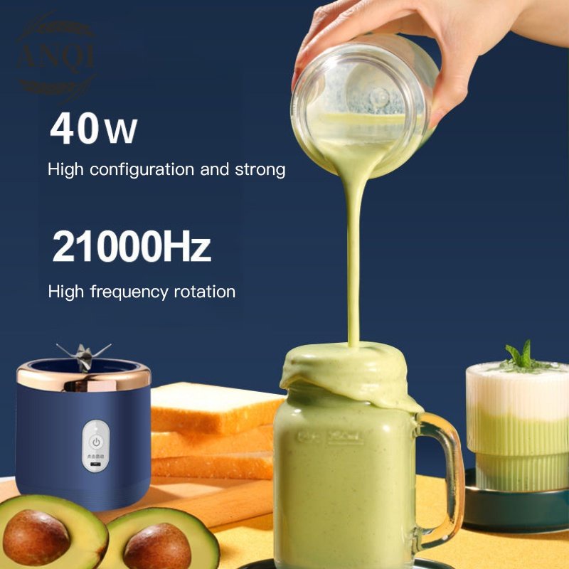 ANQI 1888 Kaca blender Portable 6 Mata Pisau Juicer Cup 300ml Usb Jus VS-1858