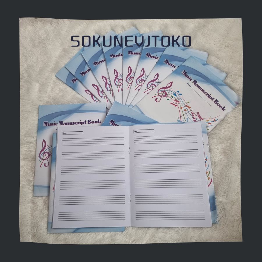 

✨sokunevjtoko✨ 2 pcs Langsung kirim buku garis paranada / manuscript book Buku tulis musik garis lima Buku tulis musik garis lima / buku garis paranada / manuscript book music book