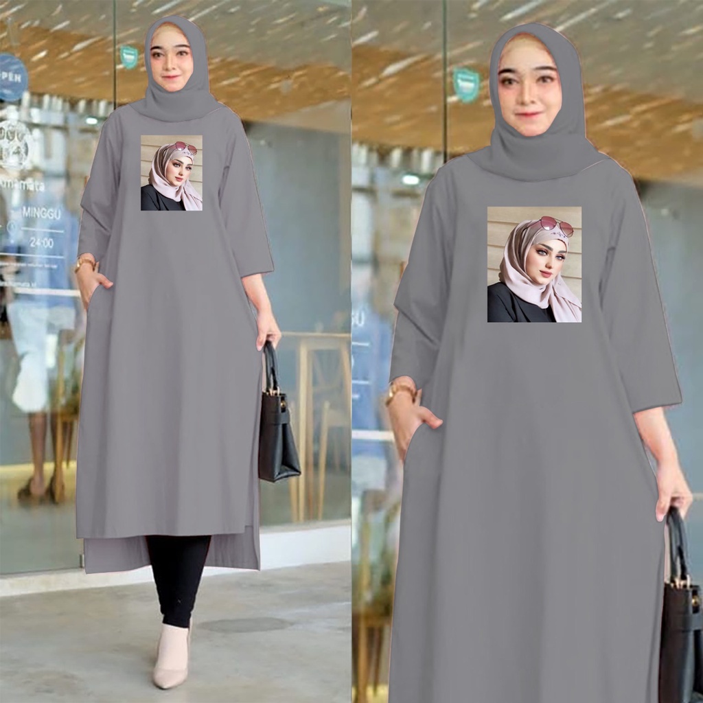 LONG TUNIK WANITA TUNIK BAJU WANITA LONG TUNIK ATASAN WANITA Gamis