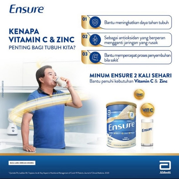 

ENSURE COKLAT susu Formula dewasa Nutrisi Tambahan 850 Gram