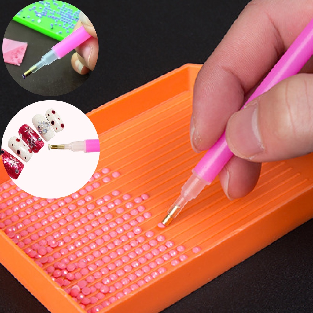 【 COD 】 Dotting Pen Picker Acc Rhinestone Pink/Pen Stick Magnet Aksesoris Kuku