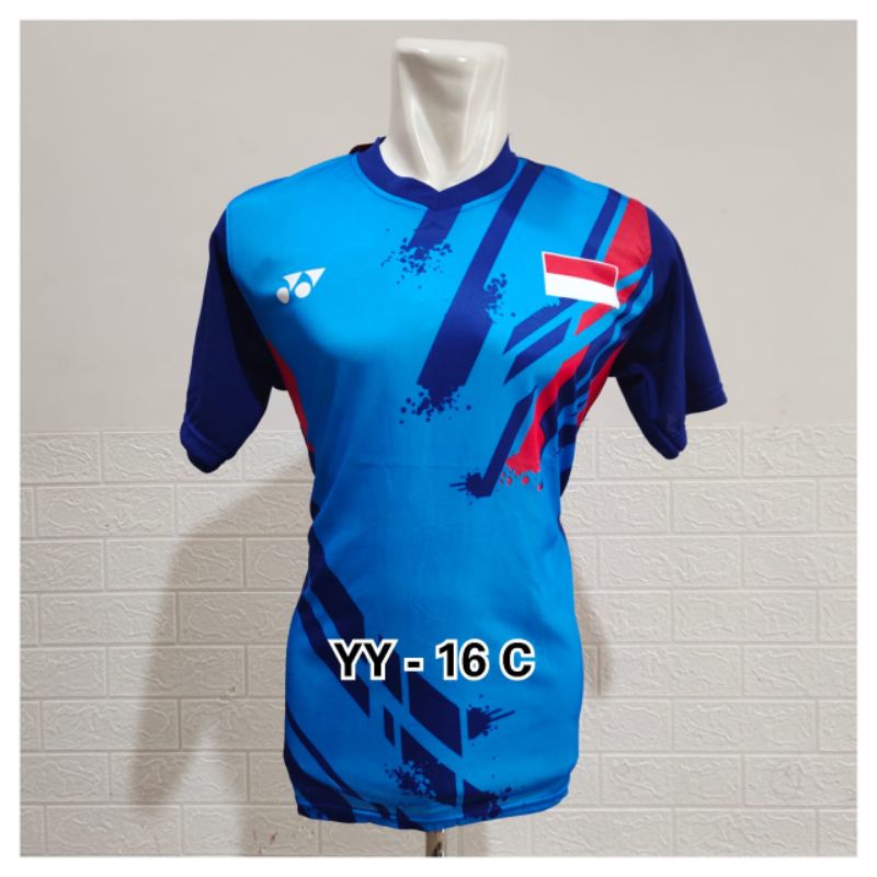 Jersey badminton Free Sablon Nama Dan Nama Tim Atasan Indonesia Fajar Alfian Baju kaos bulu tangkis