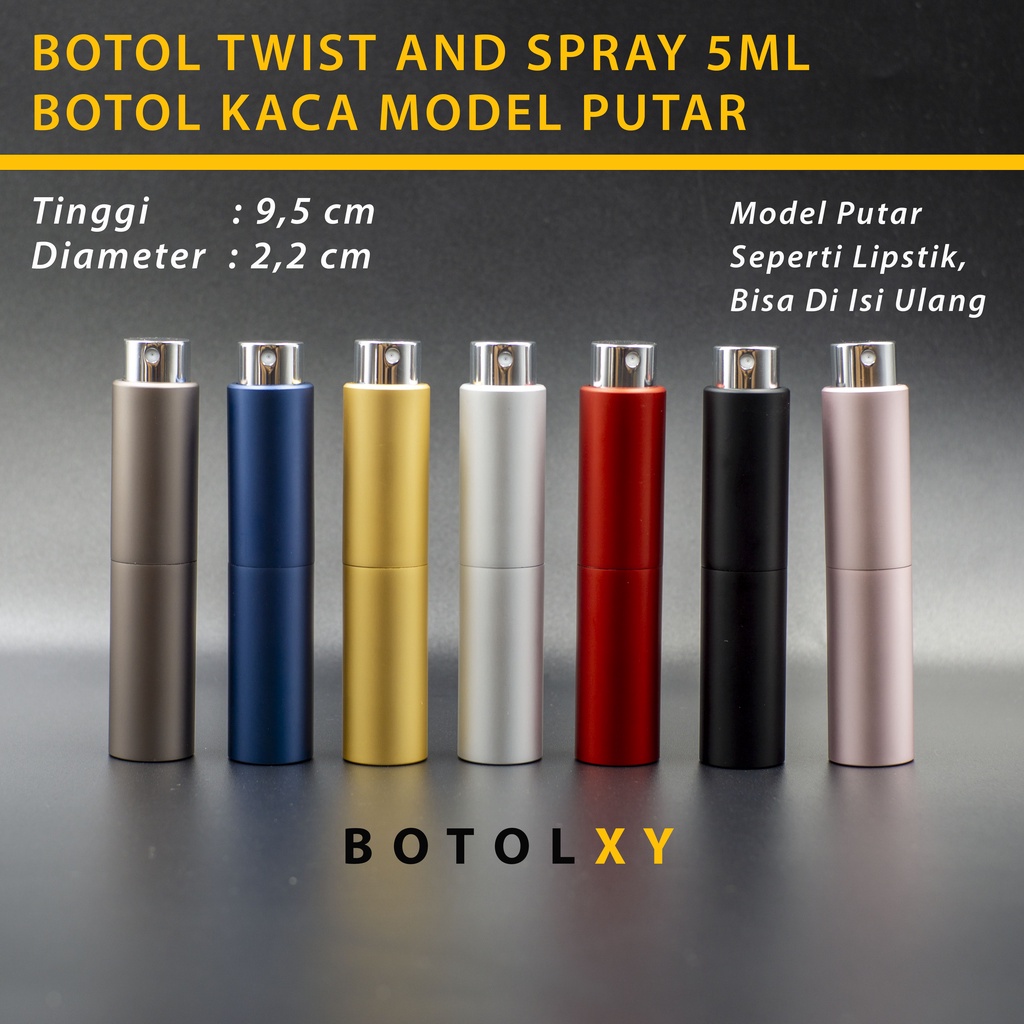 Botol Twist and Spray 5ml - Parfum Decant Refillable Perfume Pump