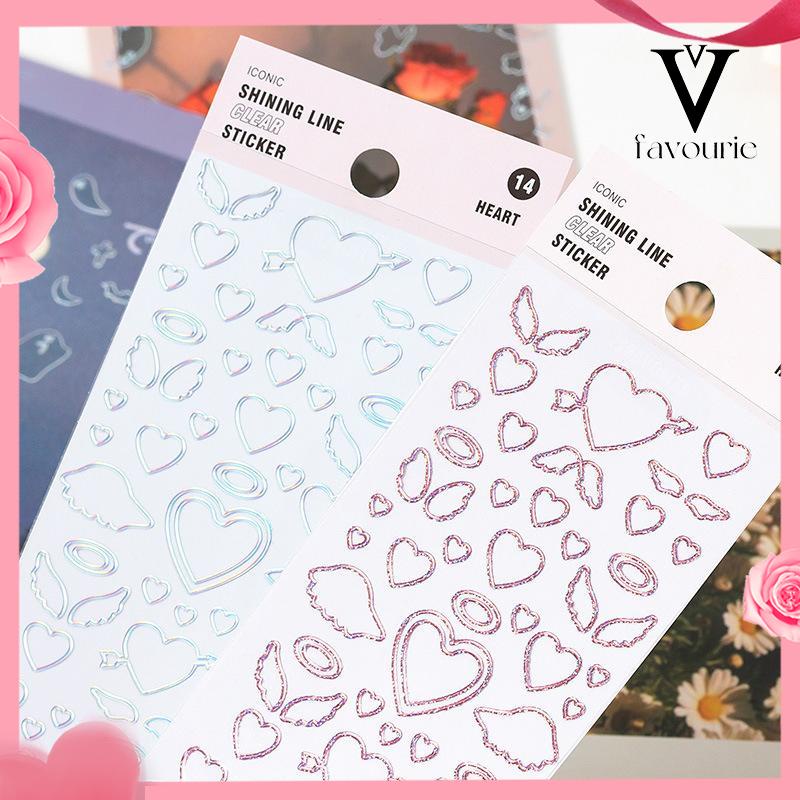 CODTransparan berkedip laser ray stiker DIY foto album tangan akun bahan dekorasi stiker pvc-FA