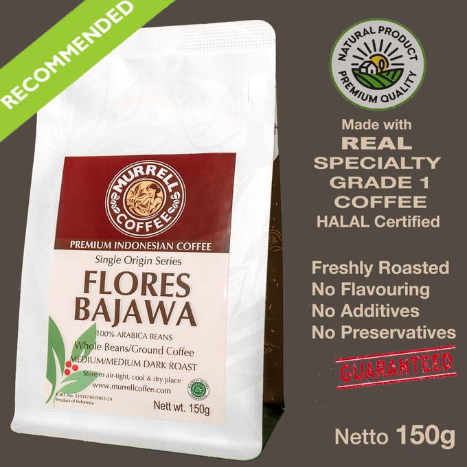 

[BISA COD] FLORES BAJAWA kopi arabica specialty premium biji bubuk MURRELL COFFEE - Medium Dark,BIJI