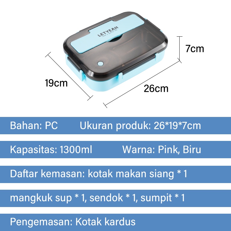 Letyeah &amp; Kaizenliving lunch box stainless steel / kotak makan stainless 4 sekat + tempat sup / tempat makan anti tumpah