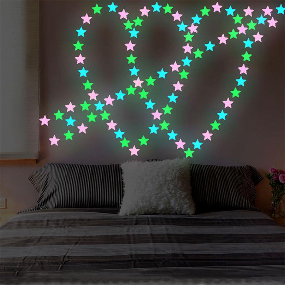 Timekey Luminous Butterfly Bear Snowflake Stiker Dinding Glow In The Dark Decal Untuk Kamar Bayi Anak Kamar Tidur Natal Dekorasi Rumah I9J2