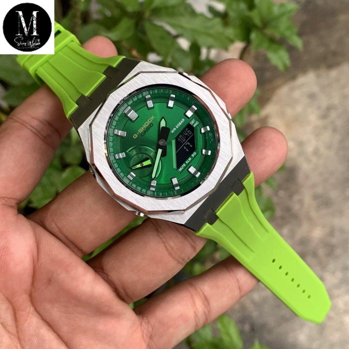 Casio G-Shock GA-2100 Original Green Rainbow Silver Rubber Gen5