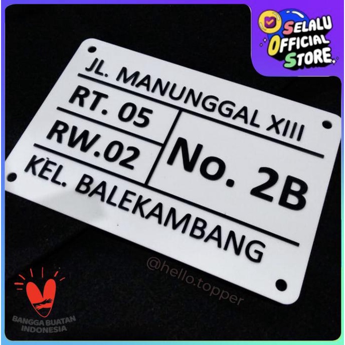 

[BISA COD] Nomor Rumah Acrylic Timbul 30x20cm Keren