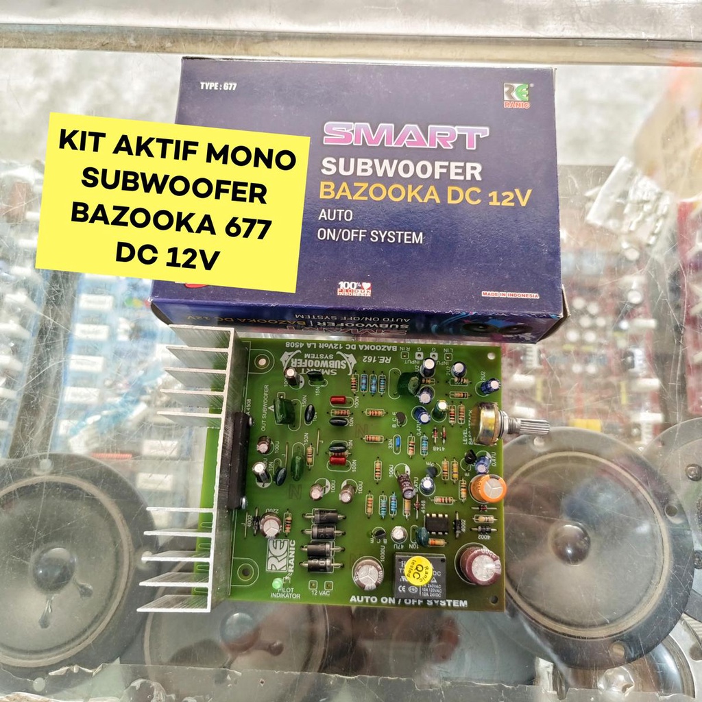 Kit Power Aktif Mono Subwoofer Bazooka DC 12V SMART RANIC 677 Auto