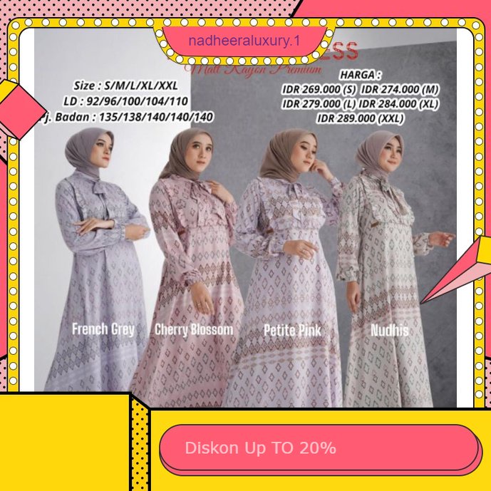 Ready stock. COD . TERBARU NADHEERA Holland Dress ️ COD ️ Gamis Adem busui friendly by Nadheera Luxu