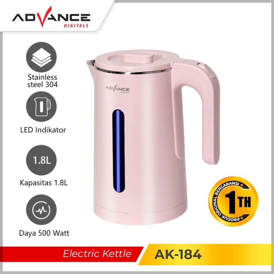 Advance Teko Listrik Air Ketel 1.8 Liter Elektrik Kettle AK-184 Pemanas Air