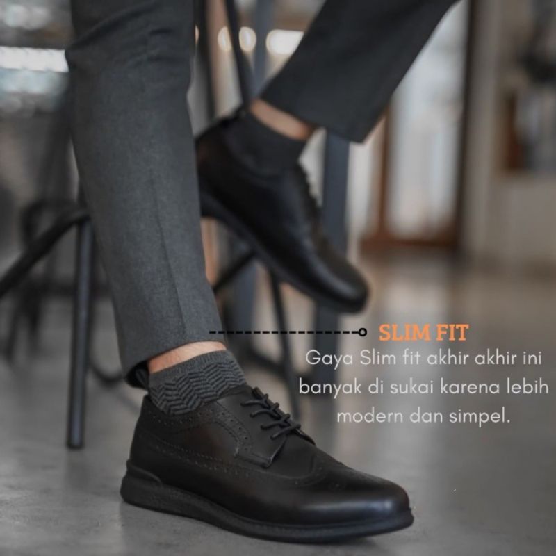Celana Kantor Formal Kerja Pria Slimfit Bahan Dasar Kain Premium . Office Pants 27-38