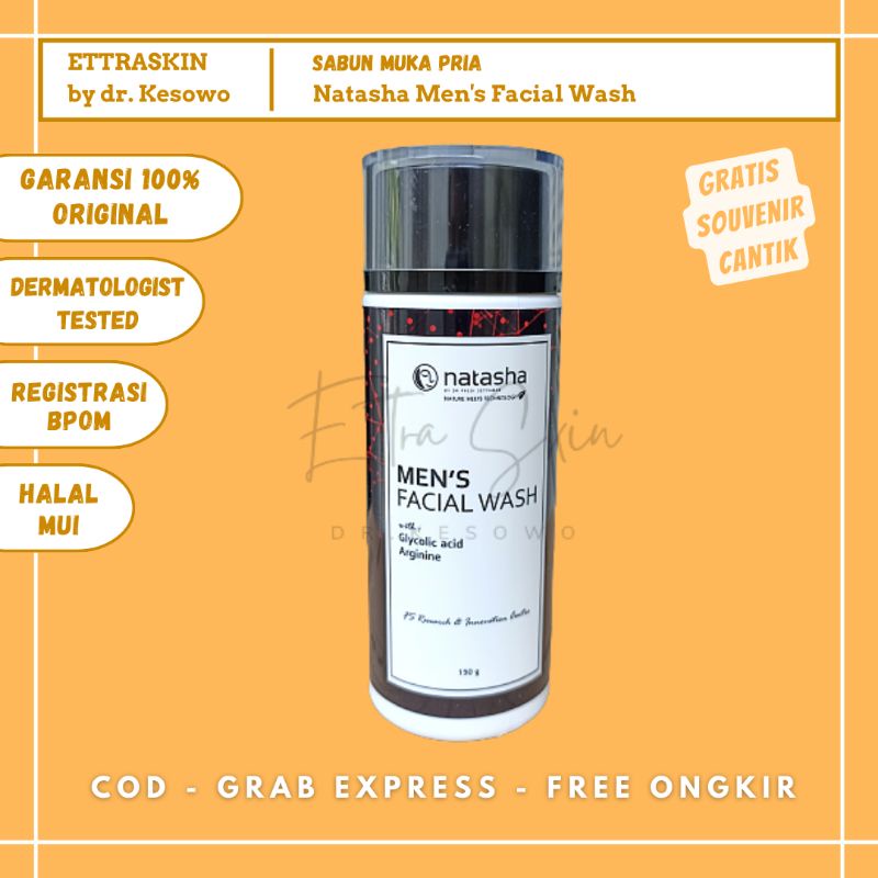 Natasha Skincare - Men's Facial Wash / Sabun Muka Pria - Ettra Skin by dr Kesowo ( MFW150 ) Men Mois