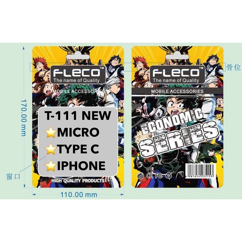 KABEL DATA FLECO T111 MICRO TYPE C IPHONE 100CM COMPATIBLE ALL SMARTPHONE BY SMOLL