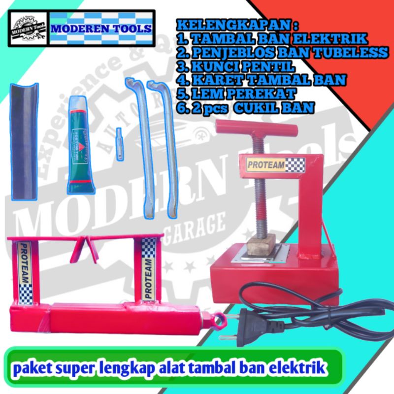PAKET HEMAT DAN LENGKAP alat tambal ban elektrik dan press ban tubles MURAH BONUS KUNCI PENTIL