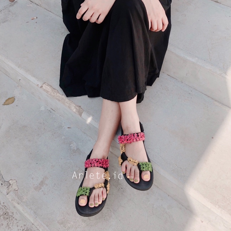 ARLETE.ID Madaline (Beads Sandal - Sandal Mote/Manik Sakura Wanita)