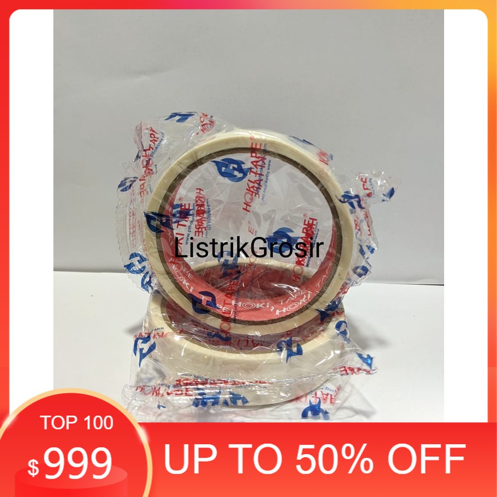 

Lakban Kertas HOKI TAPE 1 Inch 24mmX15y Masking Tape Isolasi Kertas