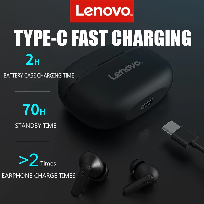 Lenovo TWS Earphone True Wireless Bluetooth 5.0 with Charging Dock - HT05