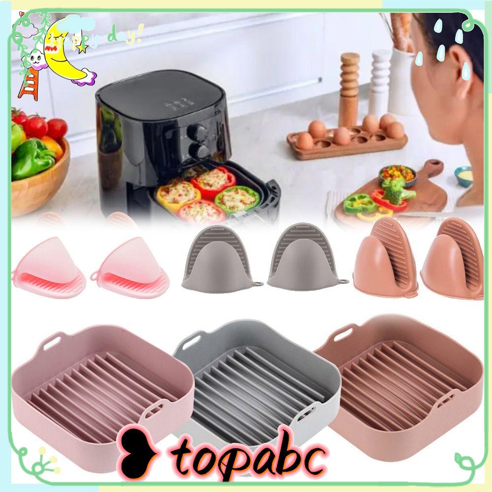 Top Square Silicone Pot Replacement Cooking Reusable AirFryer Aksesoris Dengan Klip Tangan