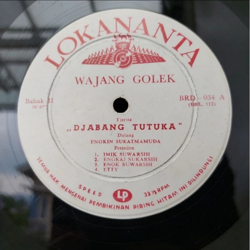 Vinyl Piringan Hitam 12 inch Djabang Tutuka-Wajang Golek