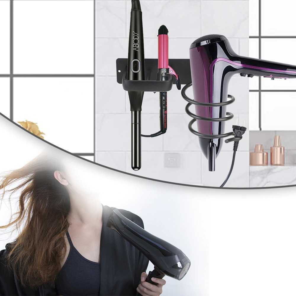Rak Holder Hair Dryer Catokan Rak Pemegang Pengering Rambut Catokan Organizer Aluminium