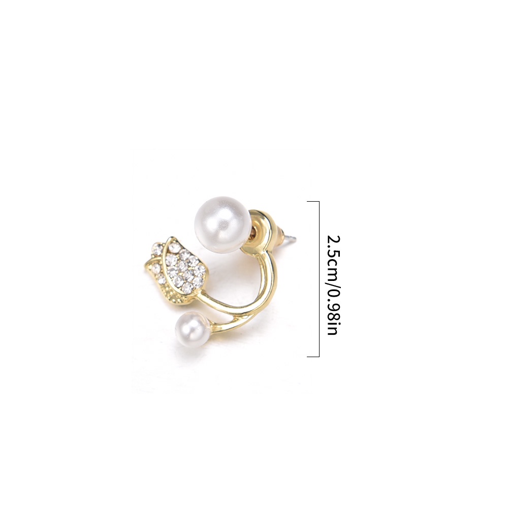 Elegan Temperamen Tulip Berlian Bunga Anting Pernikahan Wanita Ladies Korea INS Kepribadian Gadis Pesta Manis Stud Earrings Pengantin