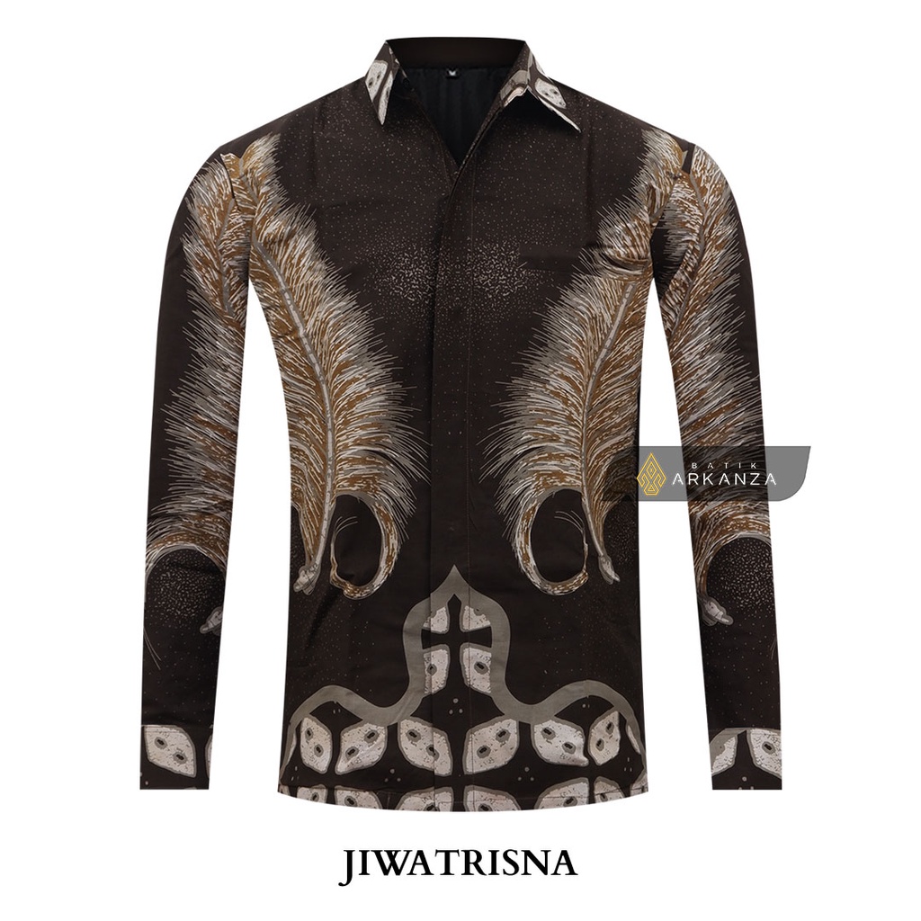 BATIK ARKANZA Motif JIWATRISNA Hem Atasan Kemeja Baju Batik Pria Cowok Laki Laki Slimfit Full Lapis Furing Lengan Panjang