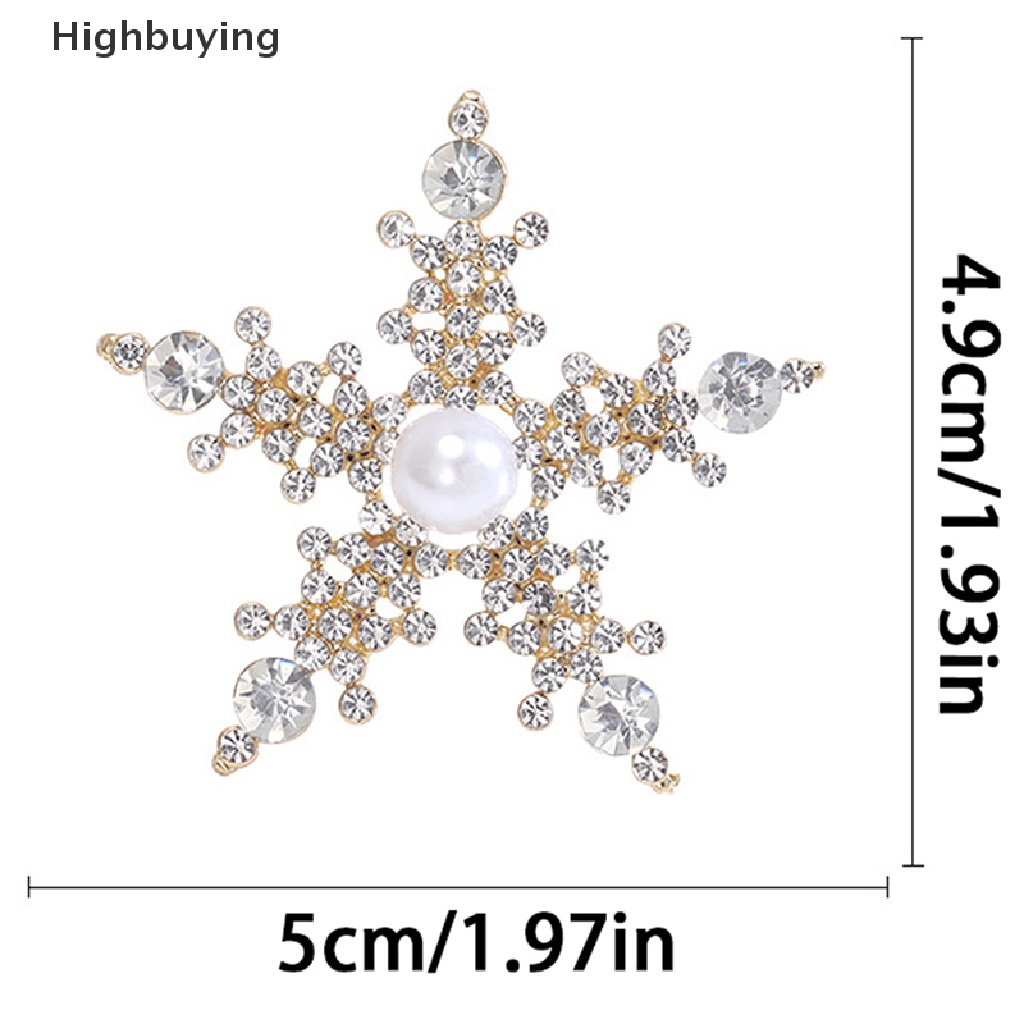 Hbid Bros Snowflake Berlian Imitasi Baru Untuk Wanita Unisex Natal Tahun Baru Pesta Brooch Pin Hadiah Glory