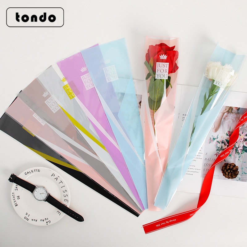 COD Wrapping Plastik Mini Buket Mawar Single Rose Ecer Per Pcs KB6136