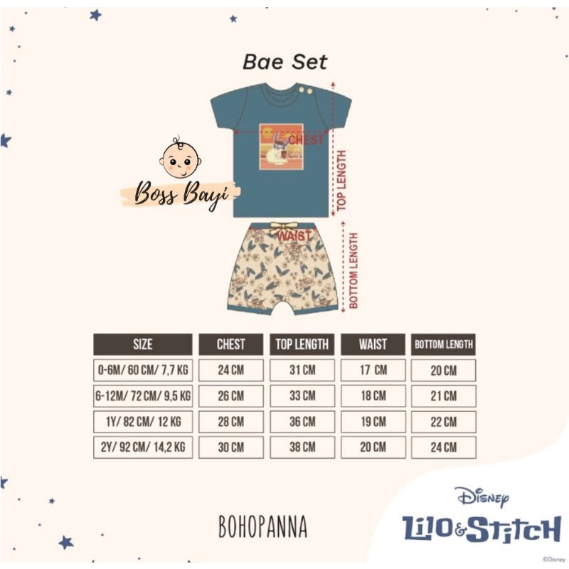 BOHOPANNA - Bae Set Bohobaby (Setelan Pendek Bayi)