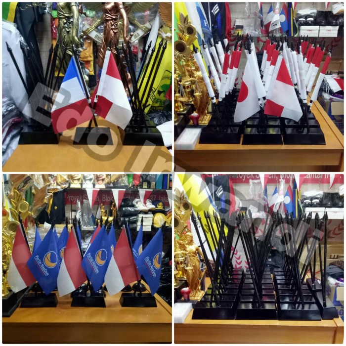 Jual Bisa Cod Tiang Bendera Meja Kayu Silang Dan Bendera Meja Bendera Custom Bendera Piala