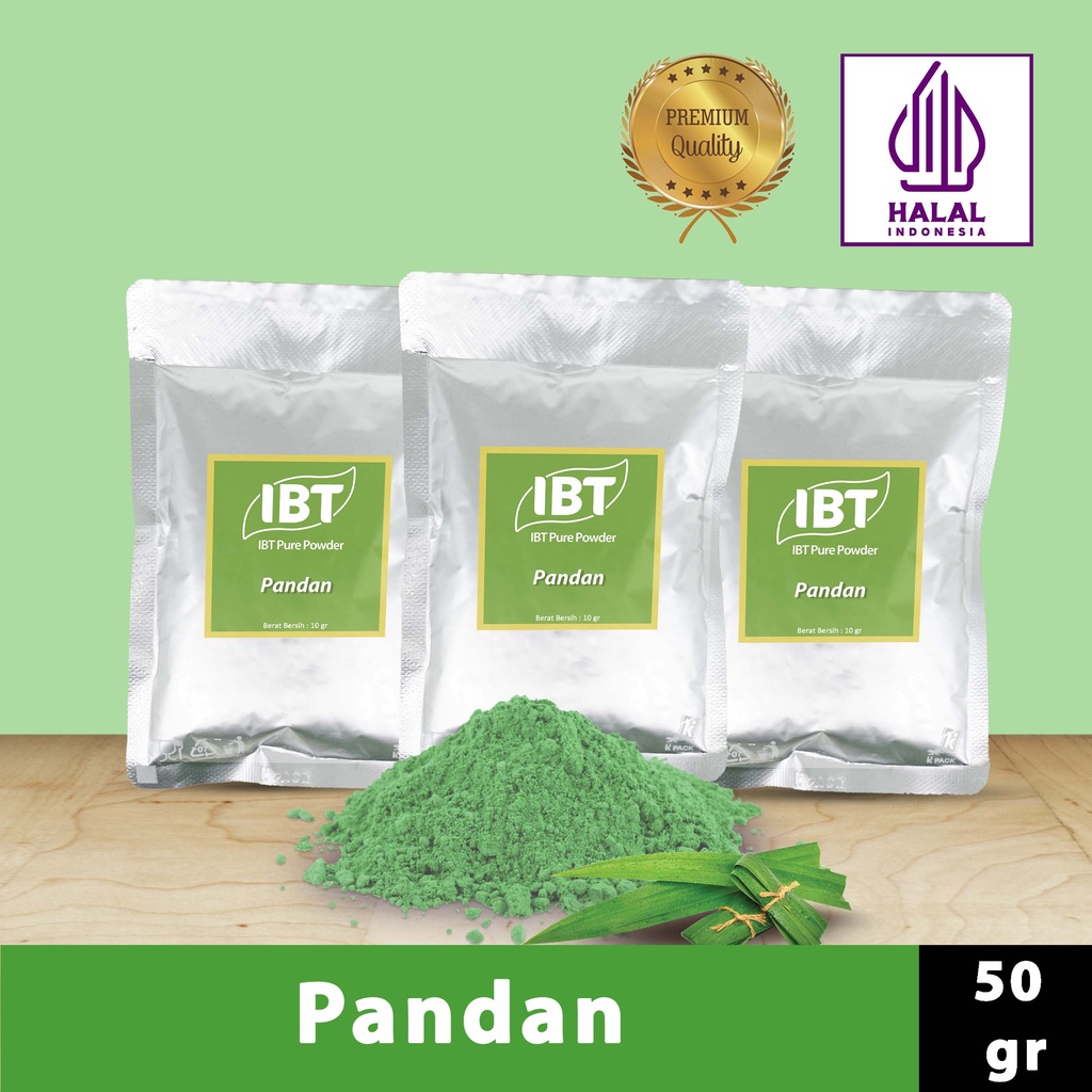 

Bahan Makanan Serbuk Bubuk Kue Pandan IBT Pure Powder Murni 50gr