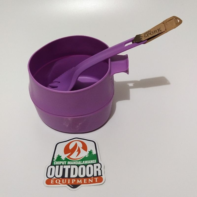 Wildo Paket Bundling Sendok Dan Gelas Lipat Outdoor Ultralight Lilac